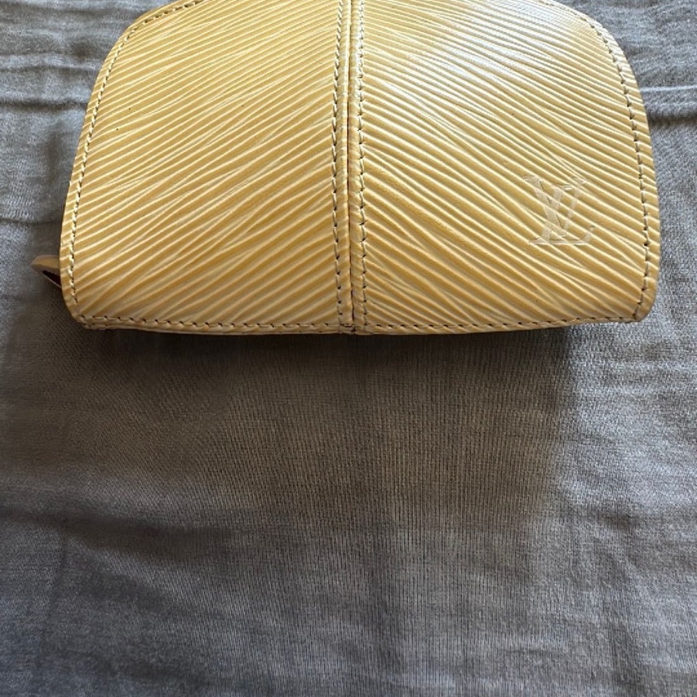 Yellow LV Clam Epi leather Textured Wallet